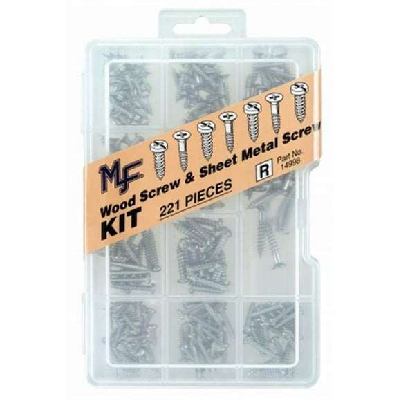 Midwest Fastener Corp Dc 221 Piece Wood & Sheet Metal Screw Assortment Kit 1499