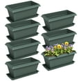 thumbnail image 1 of Outsunny 7 Pack 15.7" Plant Pots, Flower Planters w/ Drainage Holes, Green, 1 of 9