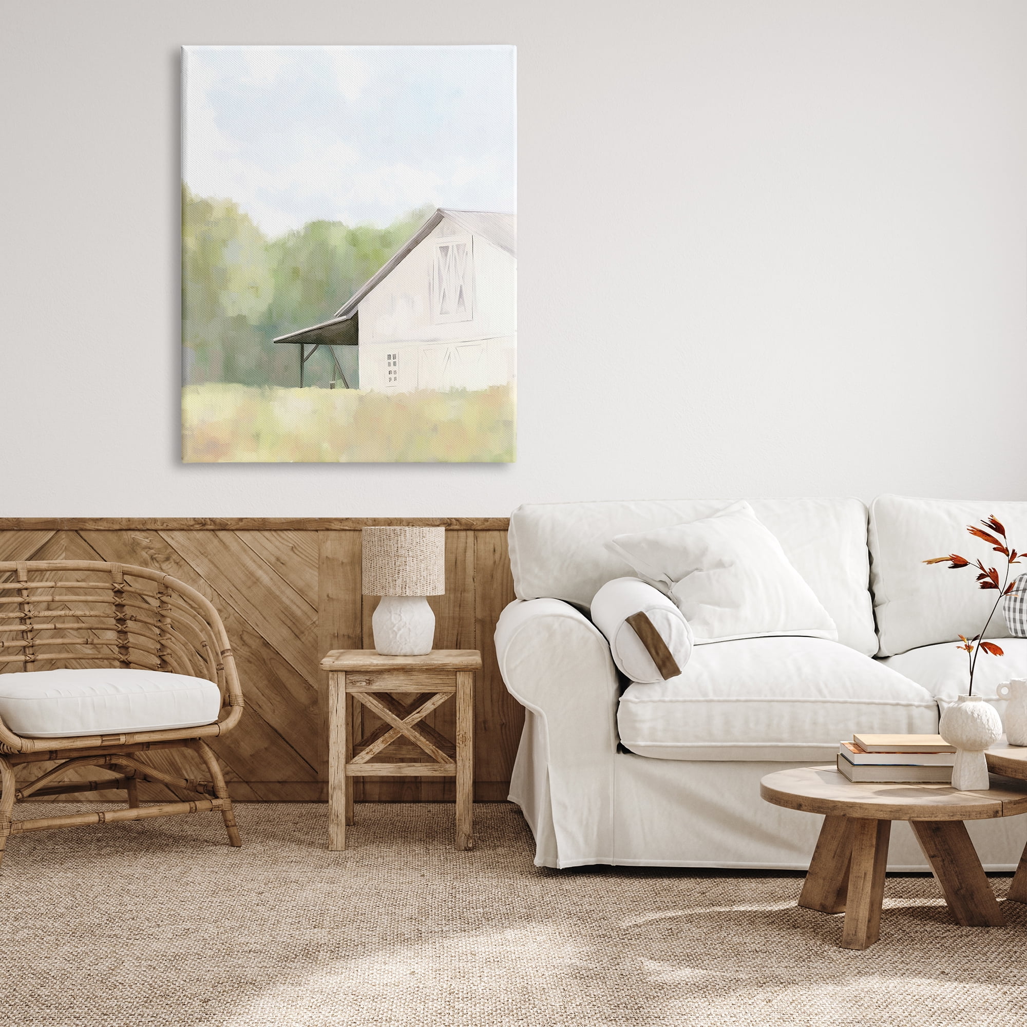 Stupell Industries Country Barn Landscape Nature Painting Gallery Wrapped Canvas Print Wall Art, 36 x 48