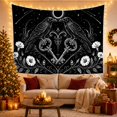 thumbnail image 3 of Floral Garden Monochromatic with Detailed Ravens Face Each, Spooky Gothic for Gothic Decor Fans, Dark Art Decor, Halloween Gift, Tapestry Wall Hanging for Bedroom and Dorm, 3 of 7