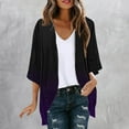 thumbnail image 2 of XIAfhje Womens Summer Chiffon Kimonos 3/4 Sleeve Cardigan Open Front Blouse Tops Casual Cozy Solid Lightweight Beach Cover Up, 2 of 5
