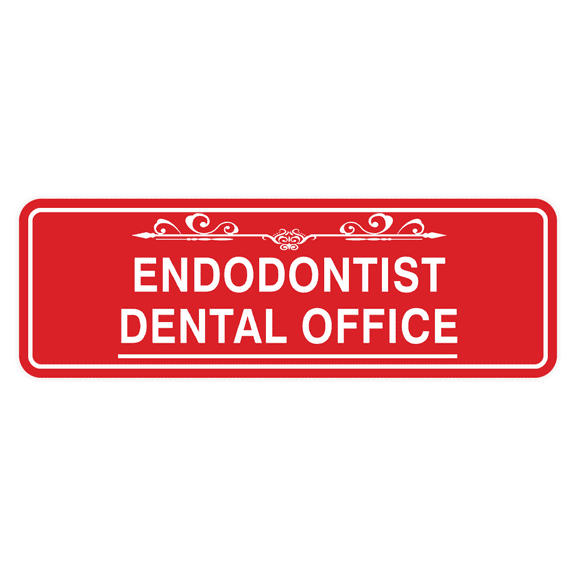 Signs ByLITA Standard Endodontist Dental Office Tooth Vector Sign (Red) - Large
