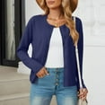 thumbnail image 6 of Posijego Women's Crewneck Cardigan Sweaters Knit Long Sleeve Cropped Cardigans Lightweight Outerwear, 6 of 9