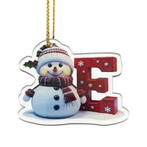 Personalized Christmas Letter Ornaments 2025 - 3.1in Clear Acrylic Snowman Pendant,Personalized Christmas Tree Baubles with Gold Cord,Perfect for Tree/Window/Wall‌