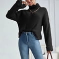 thumbnail image 3 of Vedolay Womens Fall Sweaters Womens 2023 Sweaters Trendy Fal Long Balloon Sleeve Loose Pullover Top,Black L, 3 of 5