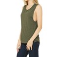 thumbnail image 4 of Mafoose Women's drapey fit Side seamed Flowy Scoop Muscle Tank Heather Olive Small, 4 of 5