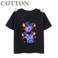 thumbnail image 3 of Camiseta de algodón de manga corta con cuello redondo para niños y niñas, ropa informal de dibujos animados de Elemental Disney Anime, para verano, 3 of 5