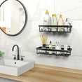 thumbnail image 2 of Dasaka 2-Shelf Stainless Steel Bathroom Shelf, Black, 2 Count W 4.6 in, 2 of 7