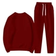 thumbnail image 5 of Sweatsuits for Women 2 Piece Lounge Sets Long Sleeve Crewneck Sweatshirts High Waist Elastic Drawstring Sweatpants, 5 of 6