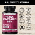 thumbnail image 2 of Trans - Resveratrol Capsulas 99% Con Calcio | Alta Concentración De Resveratrol Puro Blanco | Cápsulas Veganas | Vitaminas Mujer / Hombre - 2 Meses - 60 Cápsulas, 2 of 6