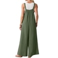thumbnail image 2 of Women's Casual Wide Leg Jumpsuit Sleeveless Loose Fit Summer Romper with Pockets, 2 of 6