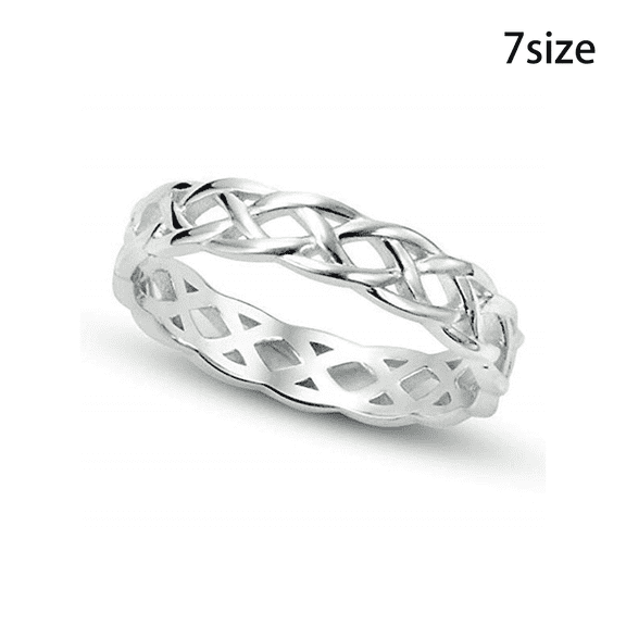 DESIGNICE Rings for Women Line Winding Shape Wedding Rings Hollow Promise Rings for Couples Size 7