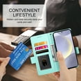 thumbnail image 2 of Allytechgroup Wallet Case for Samsung Galaxy S21 Plus, Premium PU Leather Cards Slots Shockproof Flip Cover Stand Feature Magnetic Closure Retro Business Style Case Cover for Galaxy S21 Plus, Mint, 2 of 6