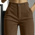 thumbnail image 5 of Guluxicc Women's Corduroy Dress Pants with Pockets Button Front Wide Leg Business Casual Trousers for Golf Fall Winter, 5 of 6