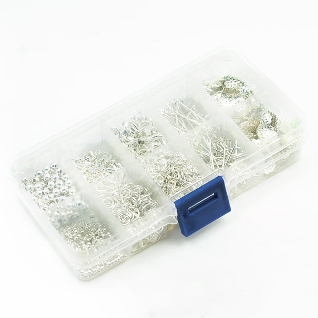 Moyic Accesorio de de joyería portátil con caja de almacenamiento, Clip de adorno, Kit de reparación de cierre de bricolaje, Artesanía