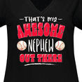 thumbnail image 4 of Inktastic That's My Awesome Nephew out There with Baseballs Women's Plus Size V-Neck T-Shirt, 4 of 5
