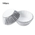 thumbnail image 4 of 100 Pieces Cupcake Paper Liners Mini Non-Stick Home Kitchen Muffin Baking Molds DIY Pastry Chocolate Home Kitchen Bakeware, Silver, 4 of 7
