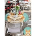 thumbnail image 5 of Outdoor Tablecloth with Umbrella Hole for Patio/Picnic/Party/Camping, Green Dog Waterproof Table Cloth Round Cover Washable, Funny Animals Modern Art (Dia 60"), 5 of 8