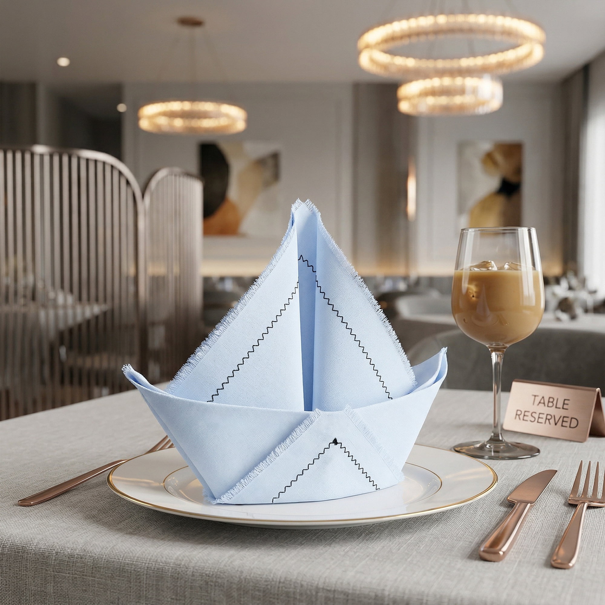 Unique Bargains 12Pcs Washable Reusable Home Cloth Napkins Sky Blue 18x18inch