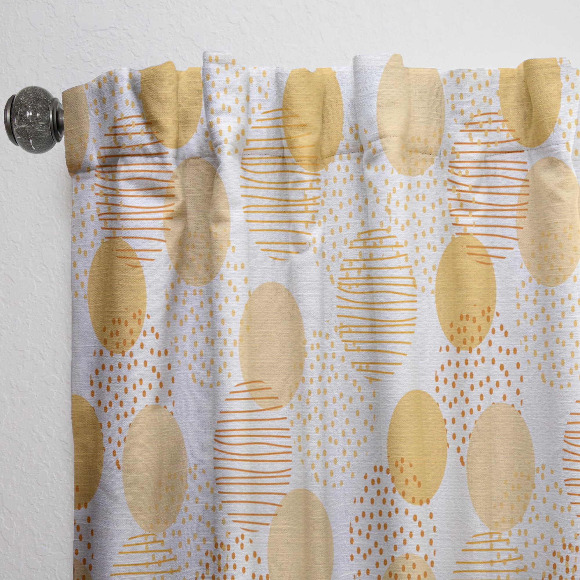 Designart 'Circular Abstract Retro Pattern Geometric IX' Mid-Century Modern Curtain Panel