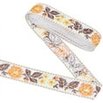 thumbnail image 2 of 5.5 Yard Vintage Jacquard Ribbon Trim 1.3 inch Orange Floral with Leaves Embroidery Jacquard Trim for Sewing Vintage Woven Trim Embroidered Ribbon Craft Accessories DIY Fabric, 2 of 9