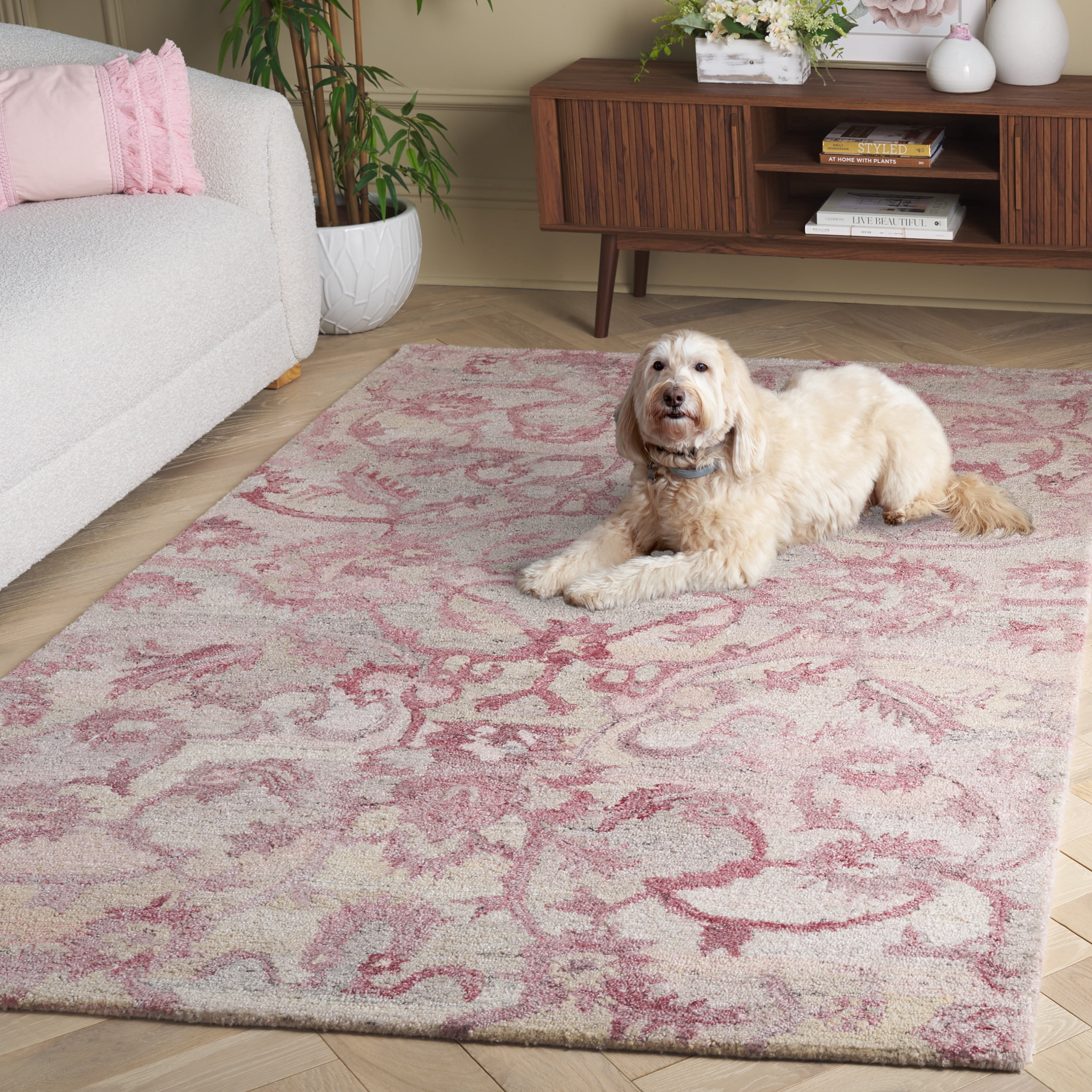 SAFAVIEH Anatolia Jamaar Floral Area Rug, Light Pink, 3' x 5'