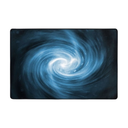 Blue Fractal Vortex Entryway Rug, Non-Slip Absorbent Door Mat for Living Room Kitchen Bathroom Entrance, 36"x24"