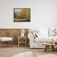 thumbnail image 2 of Horses Rural Farm Foliage Animals & Insects Painting Metallic Gold Framed Art Print Wall Art, 2 of 6