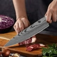 thumbnail image 3 of Kitchen Chef Knife 8 inch Damascus Laser Japanese Santoku Knife with Black Resin Handle Stainless Steel Super Sharp Meat Cleaver Kitchen Knife, 3 of 6