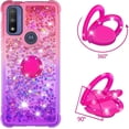 thumbnail image 2 of Glitter Case for Motorola Moto G Play (2023)/ G Power 2022/ G Pure, Bling Sparkle Colorful Gradient Quicksand Soft TPU Liquid Cover with Ring Stand for Moto G Play (2023) JB-Pink Purple, 2 of 7