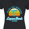 thumbnail image 4 of Inktastic Summer Enjoy the Sunshine Laguna Beach California in Blue Women's V-Neck T-Shirt, 4 of 5