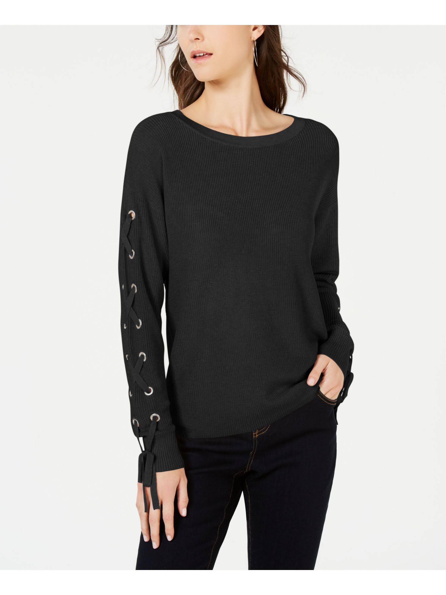 Grommet Long Sleeve Sweater L 