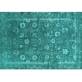 thumbnail image 1 of Ahgly Company Machine Washable Indoor Rectangle Oriental Turquoise Blue Industrial Area Rugs, 5' x 8', 1 of 4