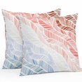 thumbnail image 2 of Throw Pillow Covers 18x18 Inch Set of 2, Ombre Orange Blue Waterproof Outdoor Pillow Covers, Summer Coastal Ocean Sea Beach Wave Decorative Cushion Pillowcases for Couch, Sofa, Bed, Garden, Patio, 2 of 9