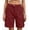 *Wine, variant on ClodeEU Women's Stretch Waist Cargo Shorts with Button Pockets ,Solid Color Casual Work Shorts Army Green,Women's Plus L