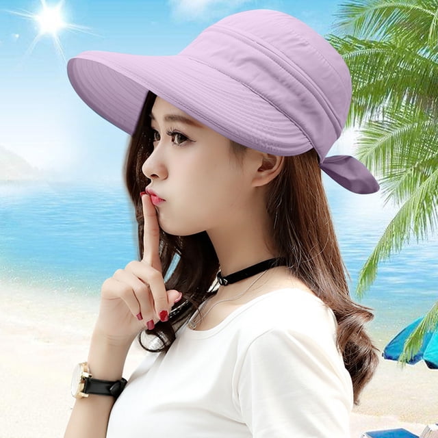Simplicity Womens Sun Hat Visor with Removable Top for Tennis Hollow Hat