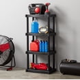 thumbnail image 5 of Hyper Tough Black Plastic 4-Tier Storage Shelving, 240 lb Capacity, 47.6" H x 21.7" W x 13.8" D, 5 of 7