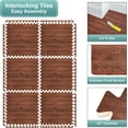 thumbnail image 3 of Sorbus 24" x 24" Brown Foam Interlocking Floor Mats, 12 Piece, 3 of 8