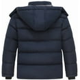 thumbnail image 2 of KVE Boy's Hooded Winter Coat Warm Puffer Jacket Thicken Quilted Coat with Removable Hood Navy 10-12, 2 of 7
