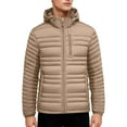 thumbnail image 2 of Men's Quilted Puffer Jacket Warm Winter Coats Windproof Winter Jackets Padded Coat with Hooded Black XS, 2 of 7