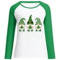 thumbnail image 4 of Qertyioot Spring Womens Patchwork St. Patrick's Day Round Neck Casual Tee, 4 of 6