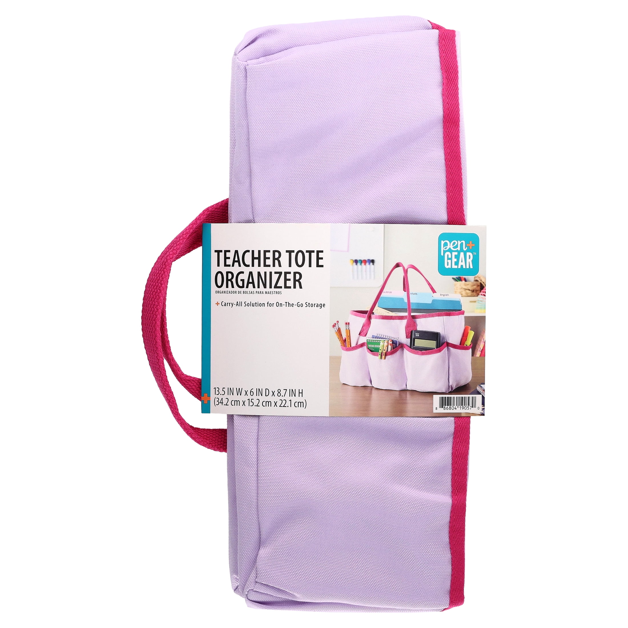 Pen+Gear Carry-All Teacher Tote Bag Organizer, Pink