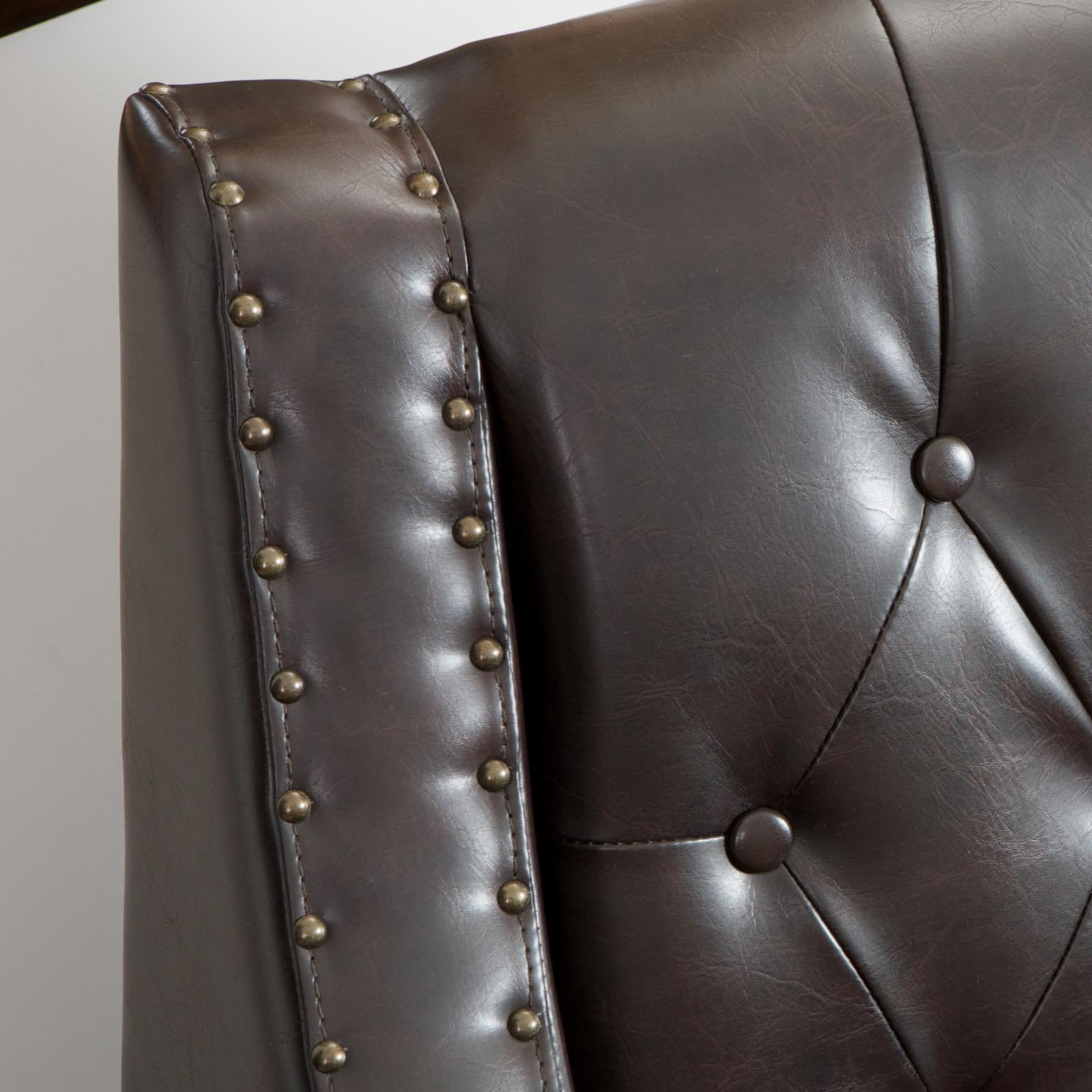 gabriel tufted leather club chair