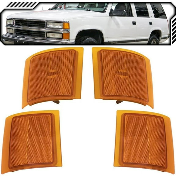 EPIC LIGHTING Halogen Replacement Spec Side Markers Compatible with CHEVROLET 94-02 C K PICKUP TRUCK [ GM2550144 GM2550143 5977737 5977738 ] Combo
