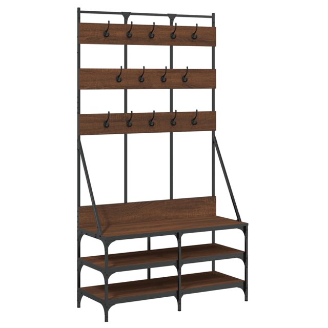 vidaXL Clothes Rack with Shoe Storage Freestanding Coat Stand for Hallway