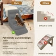 thumbnail image 3 of Curved Dog Stairs 22.4 inches High, Dog Ramp Stairs for Small Dogs for High Beds 20-25 inches Tall, Pet Stairs/Steps for Old Dogs Cats, Grey, 3 of 13