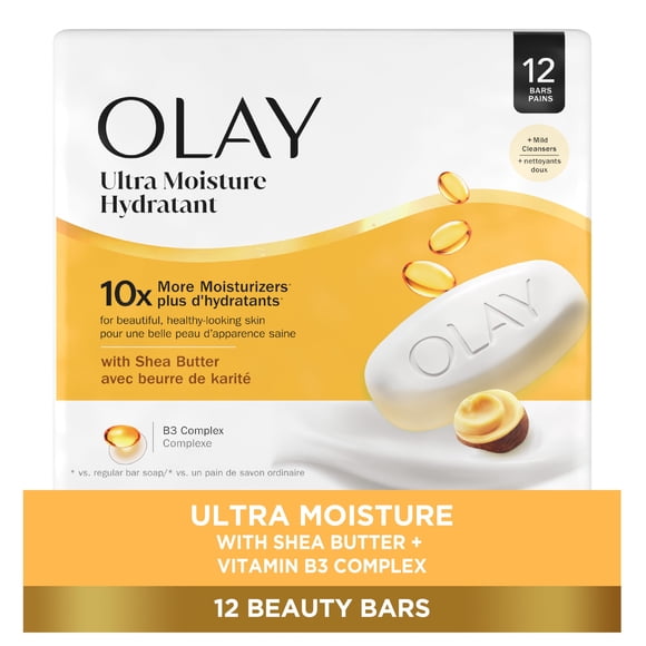 Olay Moisture Outlast Ultra Moisture Beauty Bar with Shea Butter 12 Bar, 3.17 oz