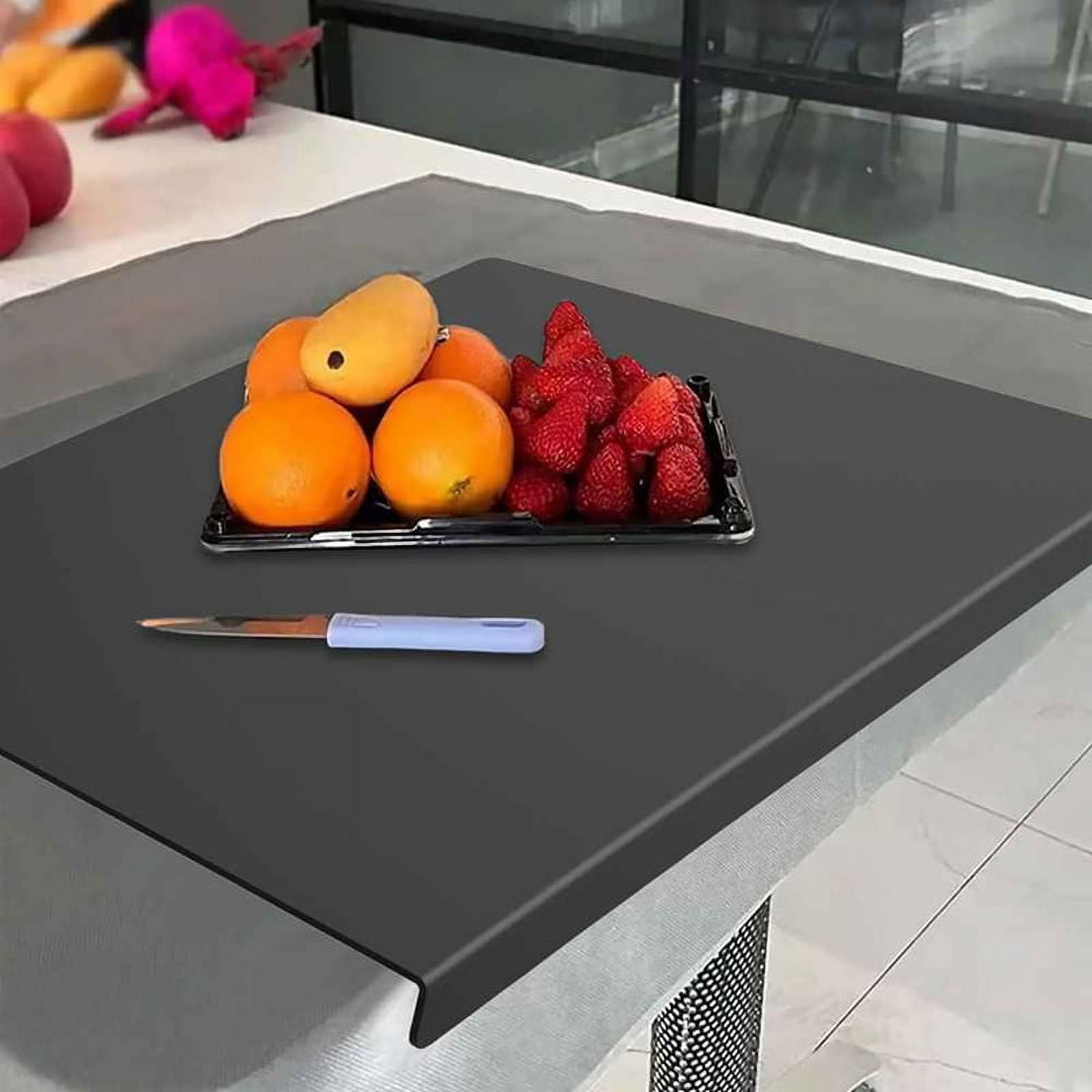 Black Acrylic Cutting Board with Lip 17.7X13.7 inch No-Scratches