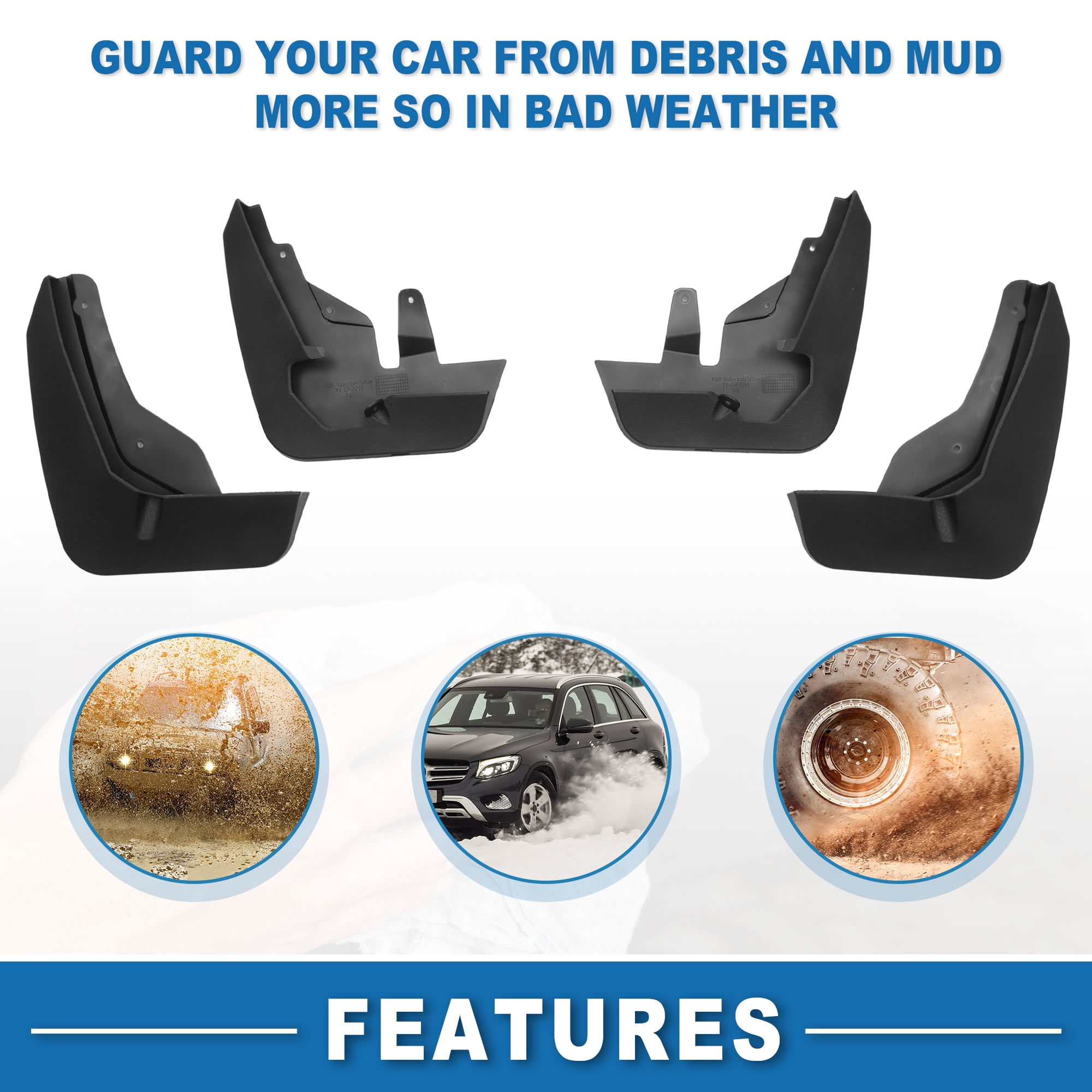 Unique Bargains Automotive Mud Guards Splash for Compatible for Suburban Sport 2021-2023