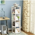 thumbnail image 3 of TOYTEXX 4-Tier Rotating Bookshelf, 360° Solid Wood Stackable Organizer for Home & Office - White, Age 3+, 3 of 5